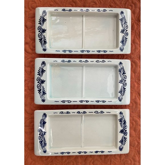 Vintage Delft Blue Ceramic Divided Trinket TRAY Plate  Sushi Plate ? - Picture 6 of 9